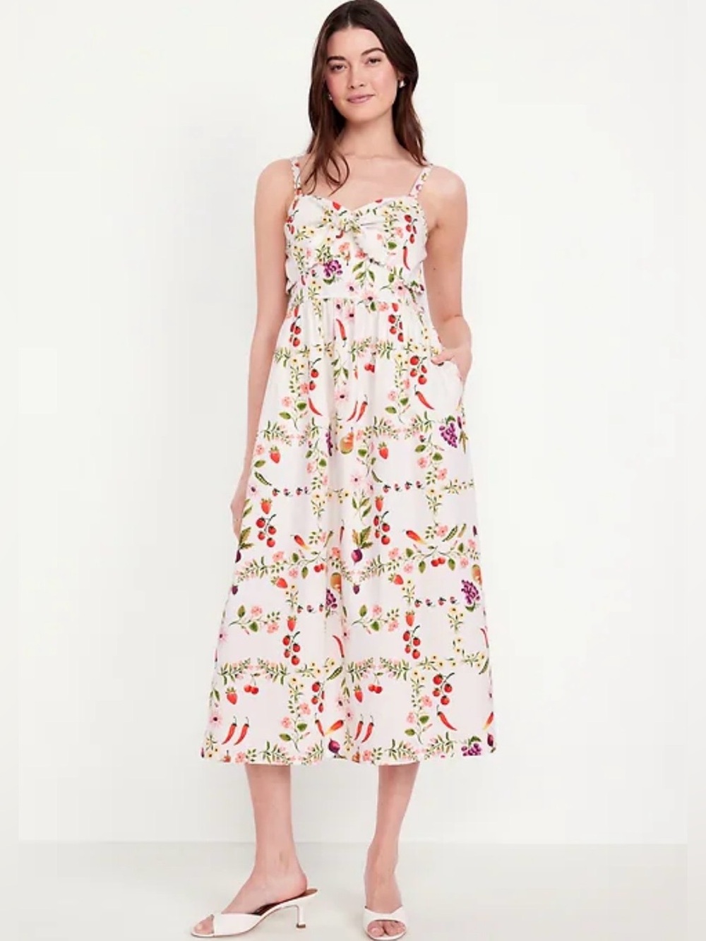 Adorable Old Navy tie-front midi fit & flare dress - Picture 10 of 12